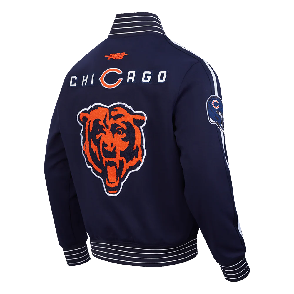NFL CHICAGO BEARS PRO GAME DAY MEN'S DBL KNIT JACKET (MIDNIGHT NAVY/WHITE) - Image 13