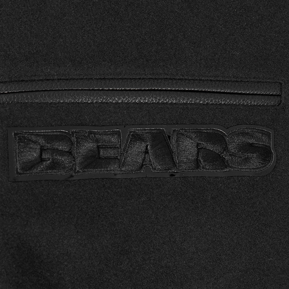 NFL CHICAGO BEARS TRIPLE BLACK LOGO MEN'S VARSITY JACKET (TRIPLE BLACK) - Image 11