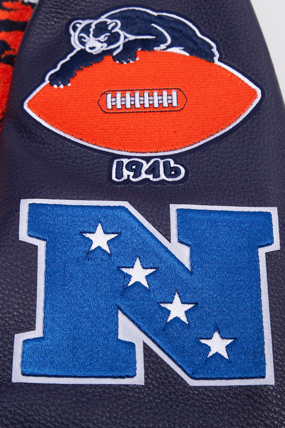 NFL CHICAGO BEARS RETRO CLASSIC MEN'S RIB WOOL VARSITY JACKET (EGGSHELL/MIDNIGHT NAVY) - Image 17