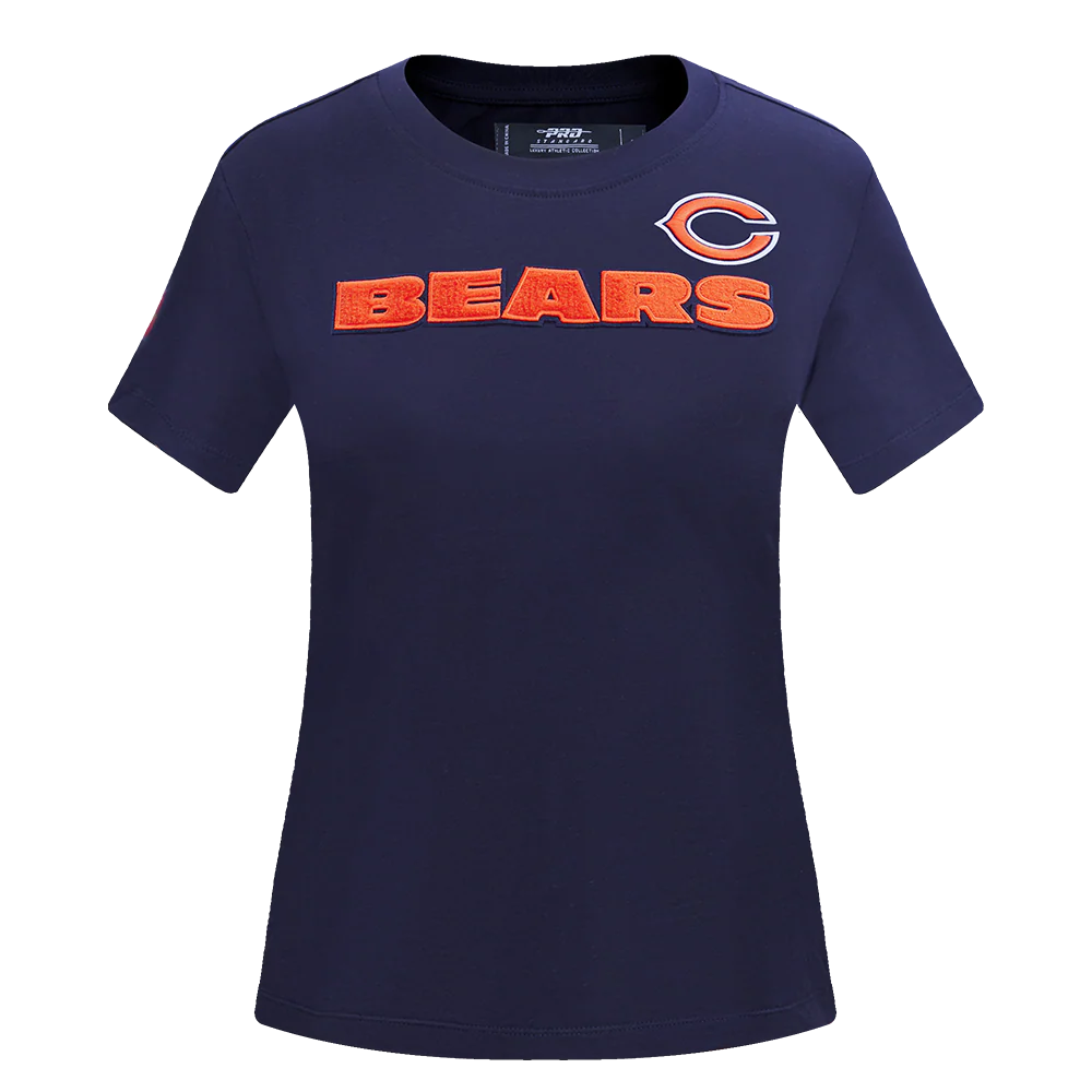 NFL CHICAGO BEARS CLASSIC SHORT SLEEVE WOMEN'S SINGLE JERSEY SLIM FIT TEE (MIDNIGHT NAVY)