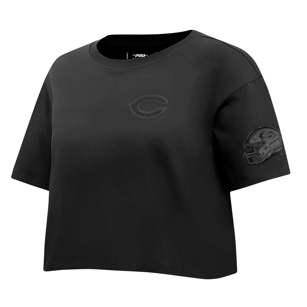 NFL CHICAGO BEARS TRIPLE BLACK WOMEN'S SINGLE JERSEY BOXY TEE (TRIPLE BLACK WOMEN'S) - Image 2