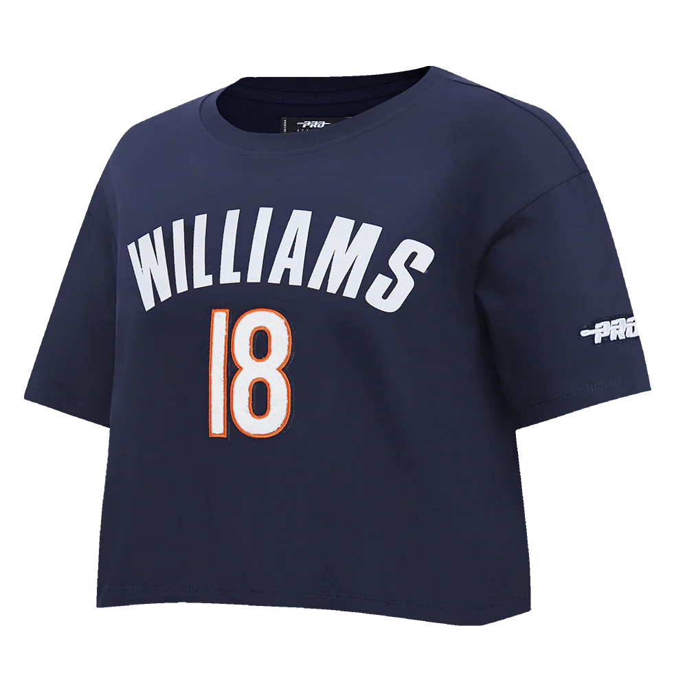 NFL CHICAGO BEARS CALEB WILLIAMS #18 CLASSIC PNN WOMEN'S SJ BOXY TEE (MIDNIGHT NAVY) - Image 3