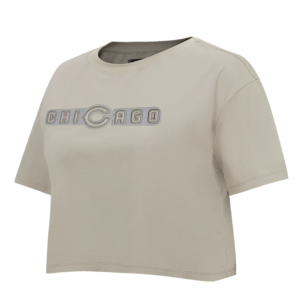 NFL CHICAGO BEARS NEUTRAL SINGLE JERSEY BOXY TEE\ (TAUPE) - Image 2
