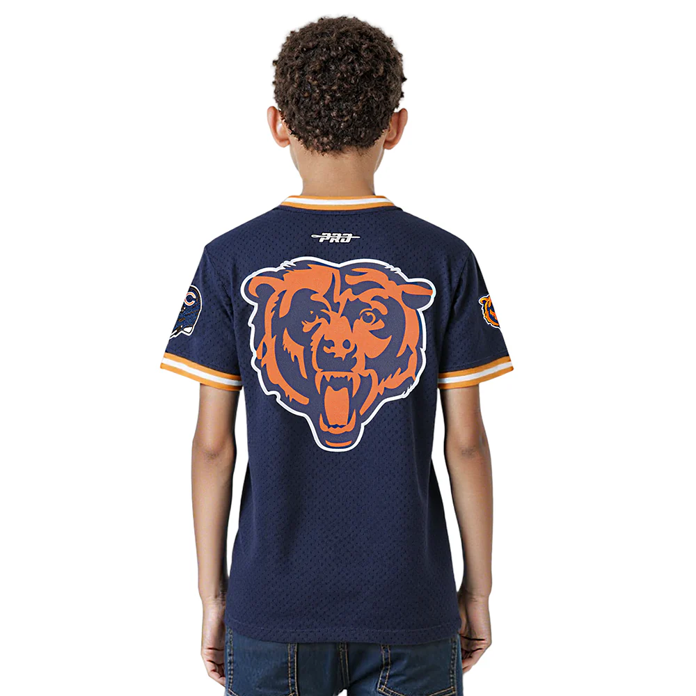 NFL CHICAGO BEARS CLASSIC BIG BOYS SHORT SLEEVE MESH TEE (MIDNIGHT NAVY/ORANGE) - Image 2