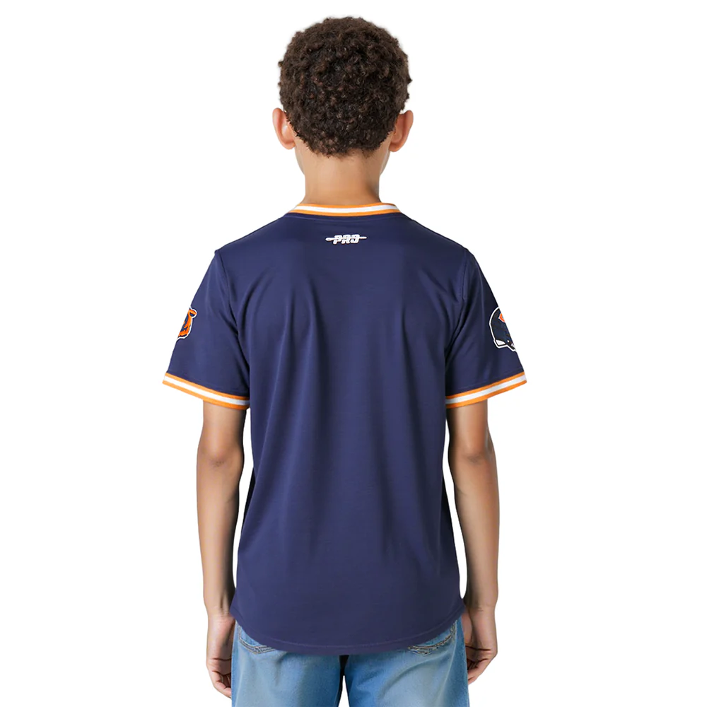 NFL CHICAGO BEARS CLASSIC BIG BOYS SHORT SLEEVE STRIPED RIB TEE (MIDNIGHT NAVY/ORANGE) - Image 2