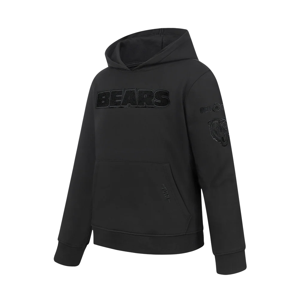 NFL CHICAGO BEARS TRIPLE BLACK BIG BOYS FLEECE PULLOVER HOODIE (BLACK) - Image 3