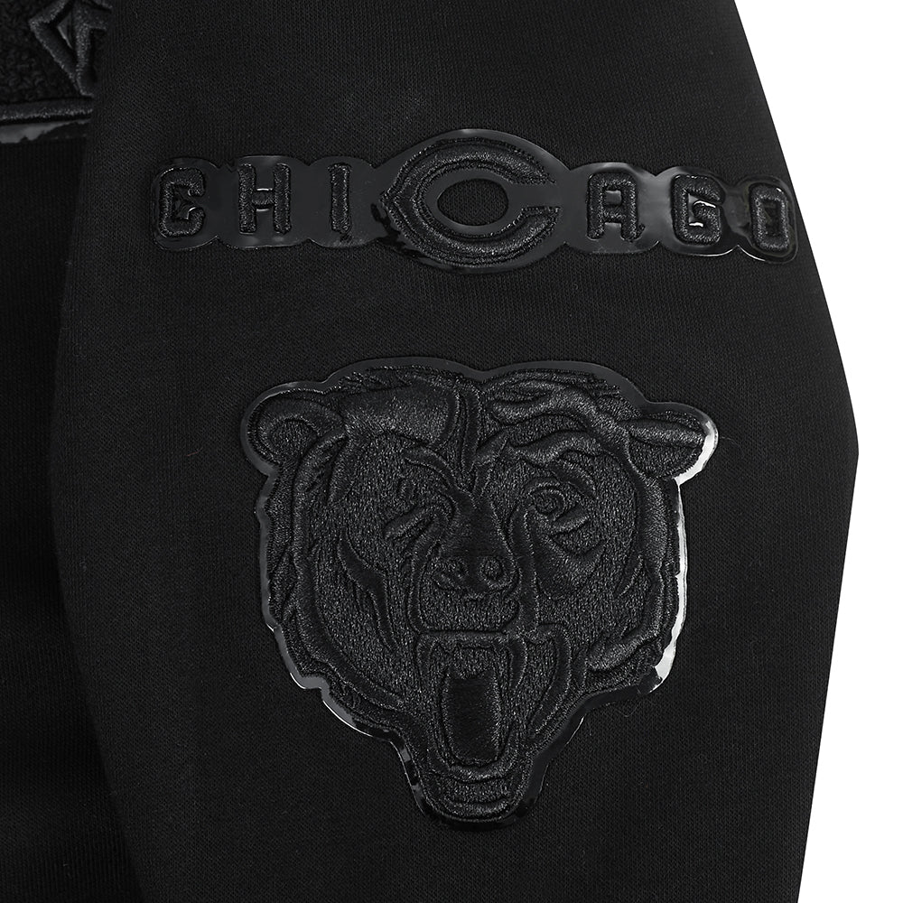 NFL CHICAGO BEARS TRIPLE BLACK BIG BOYS FLEECE PULLOVER HOODIE (BLACK) - Image 6