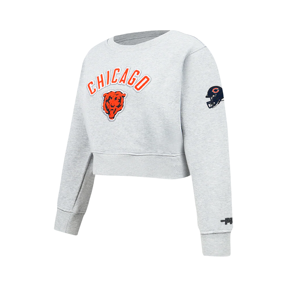 NFL CHICAGO BEARS CLASSIC BIG GIRL'S FLC CREWNECK (HEATHER GREY) - Image 3