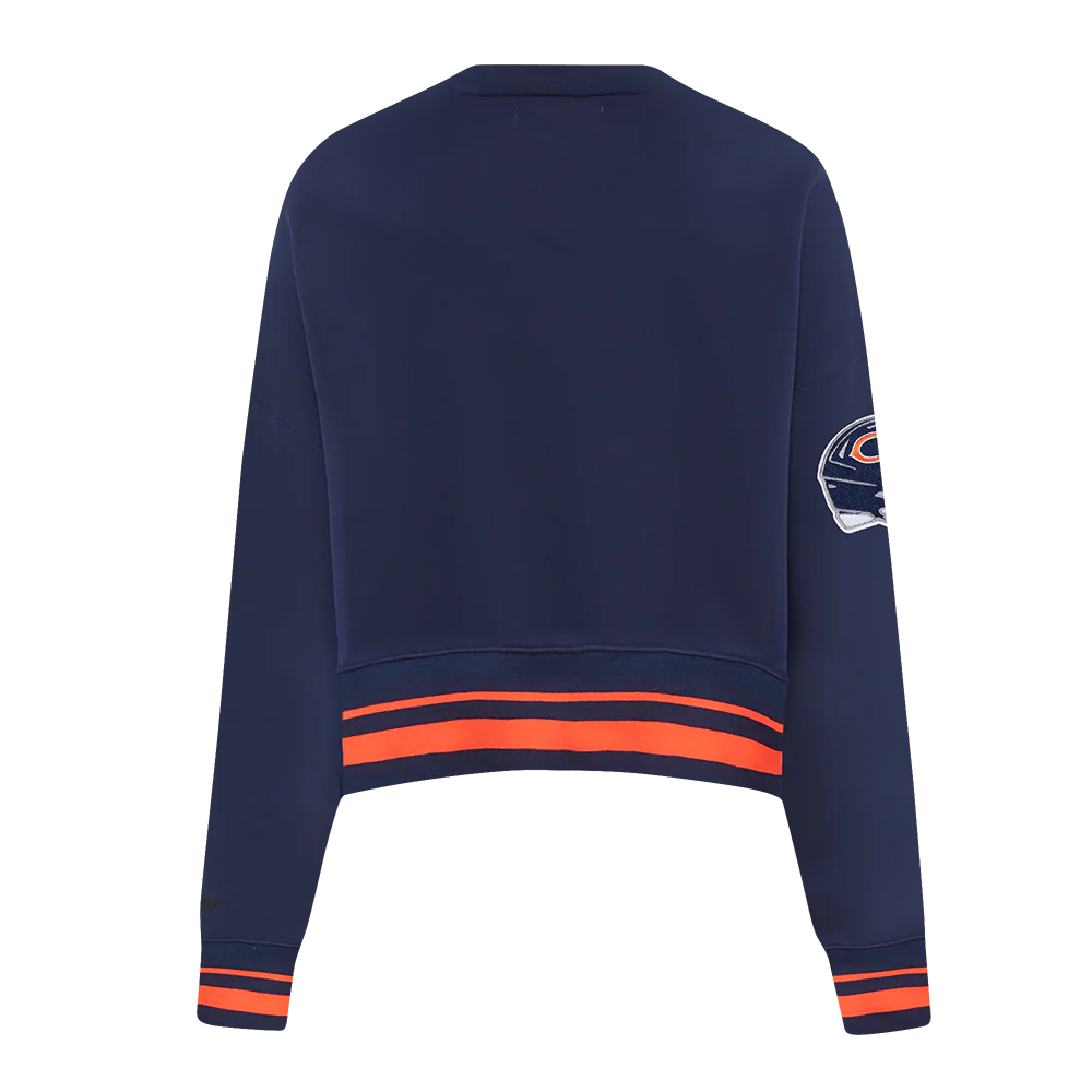 NFL CHICAGO BEARS MASHUP WOMEN'S RIB CREWNECK (MIDNIGHT NAVY/ORANGE/MIDNIGHT NAVY) - Image 3