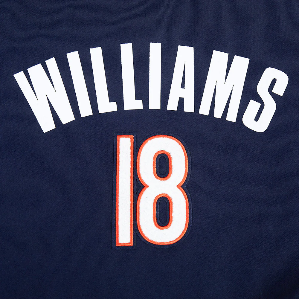 NFL CHICAGO BEARS CALEB WILLIAMS #18 CLASSIC PNN WOMEN'S FLC CREWNECK (MIDNIGHT NAVY) - Image 6