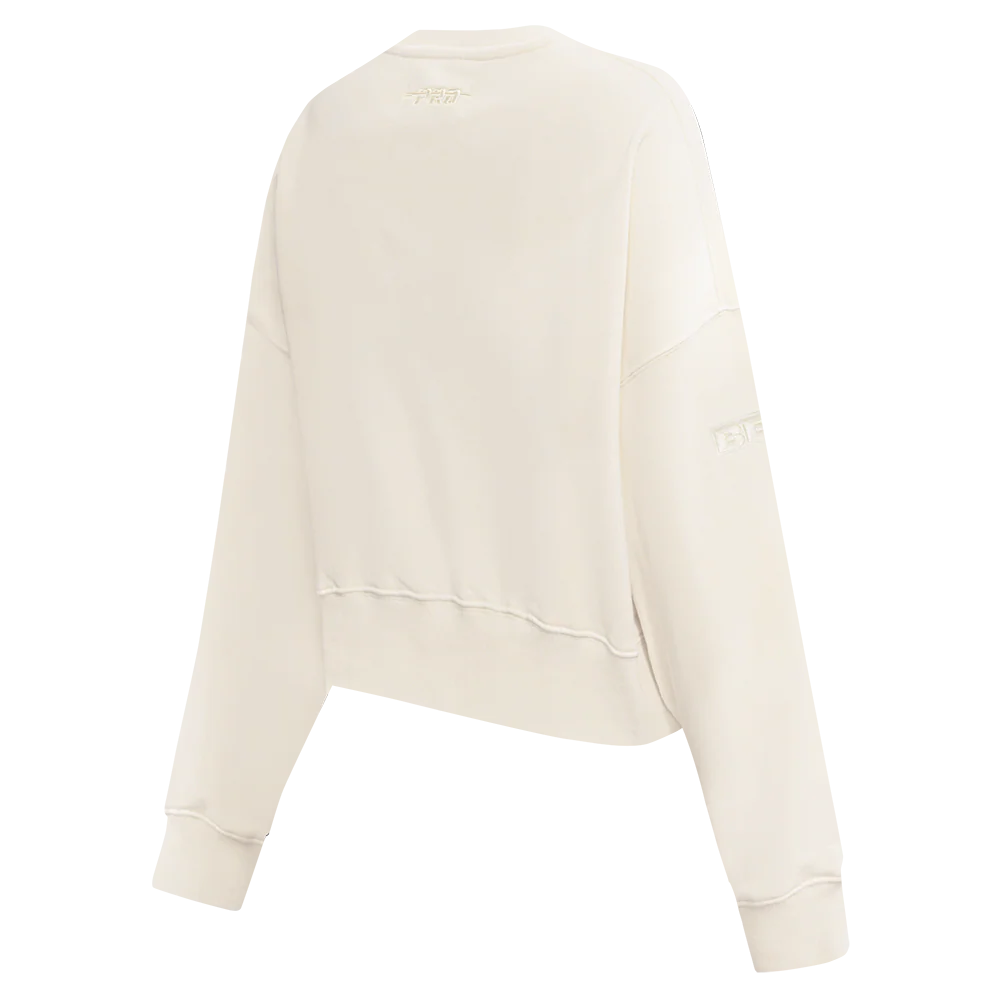 NFL CHICAGO BEARS CALEB WILLIAMS #18 NEUTRAL WOMEN'S FLC CREWNECK (EGGSHELL) - Image 4