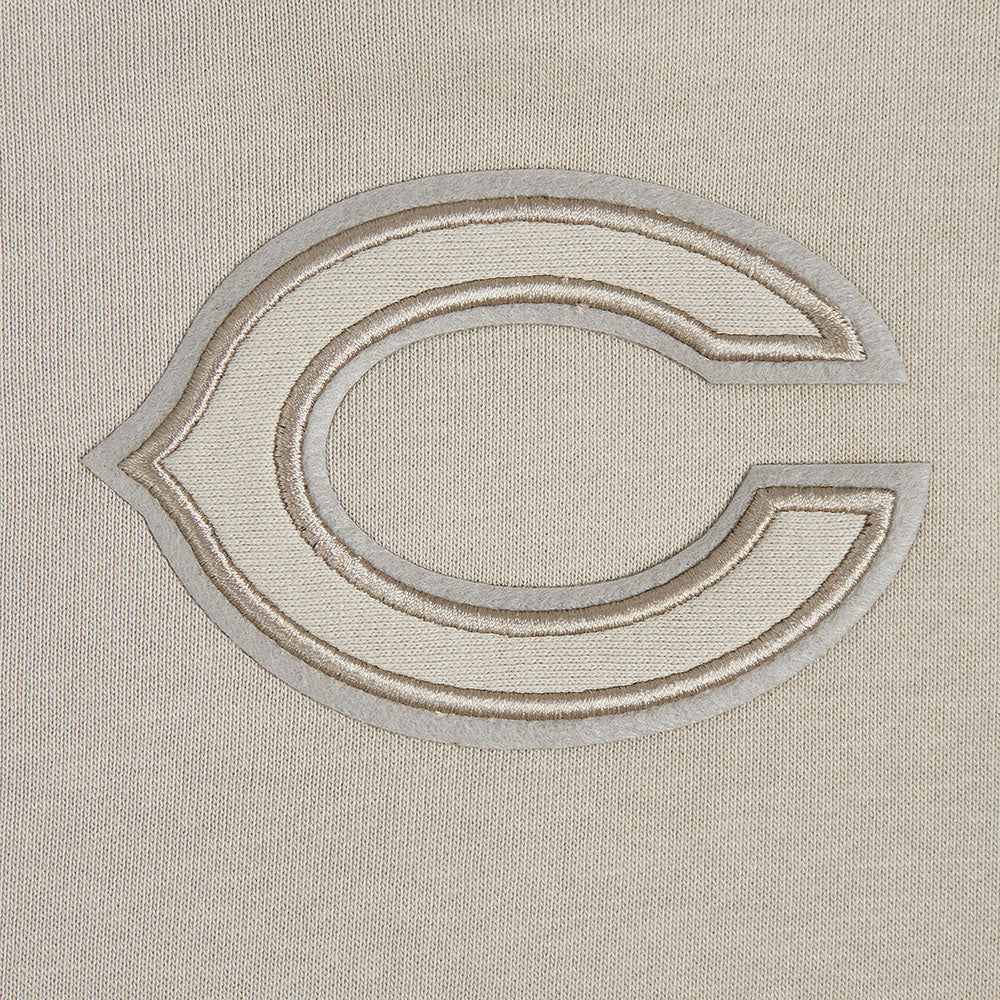NFL CHICAGO BEARS NEUTRAL CROPPED FLEECE PULLOVER HOODIE (TAUPE) - Image 5