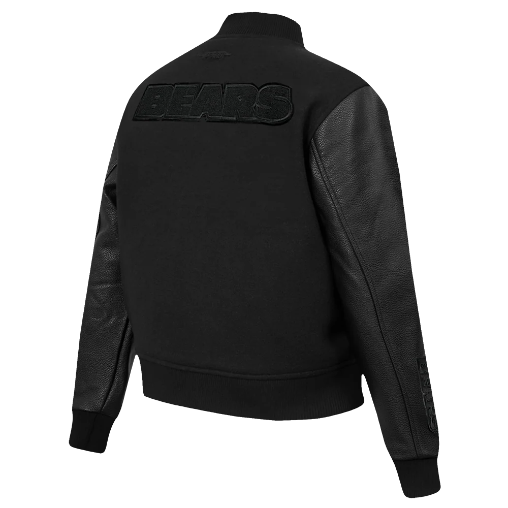 NFL CHICAGO BEARS TRIPLE BLACK WOMEN'S WOOL VARSITY JACKET (TRIPLE BLACK) - Image 4