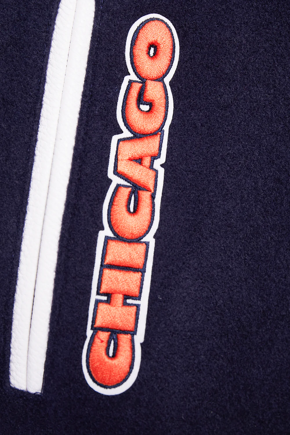 NFL CHICAGO BEARS RETRO CLASSIC WOMEN'S RIB WOOL VARSITY JACKET (MIDNIGHT NAVY/ORANGE/MIDNIGHT NAVY) - Image 5