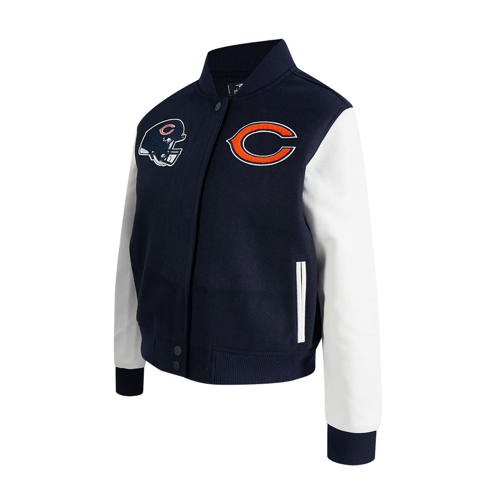 NFL CHICAGO BEARS CLASSIC WOMEN'S WOOL VARSITY JACKET (MIDNIGHT NAVY/WHITE) - Image 13
