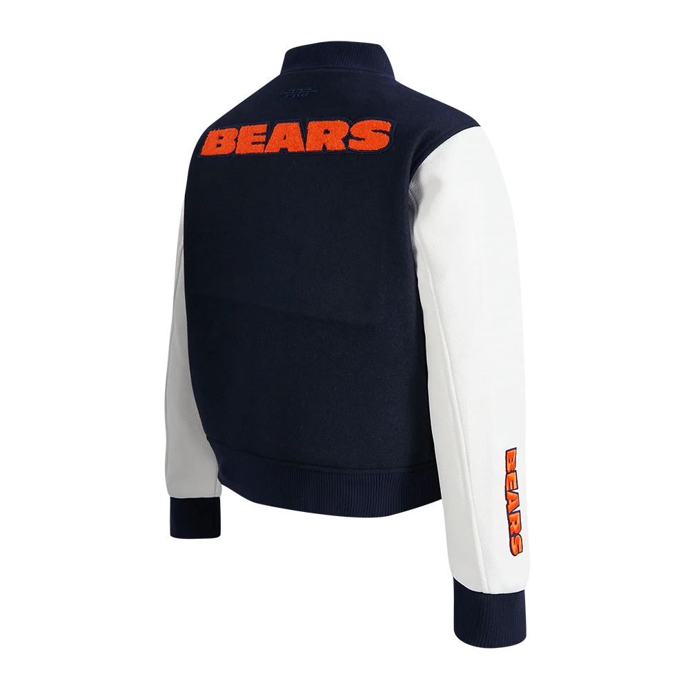 NFL CHICAGO BEARS CLASSIC WOMEN'S WOOL VARSITY JACKET (MIDNIGHT NAVY/WHITE) - Image 6