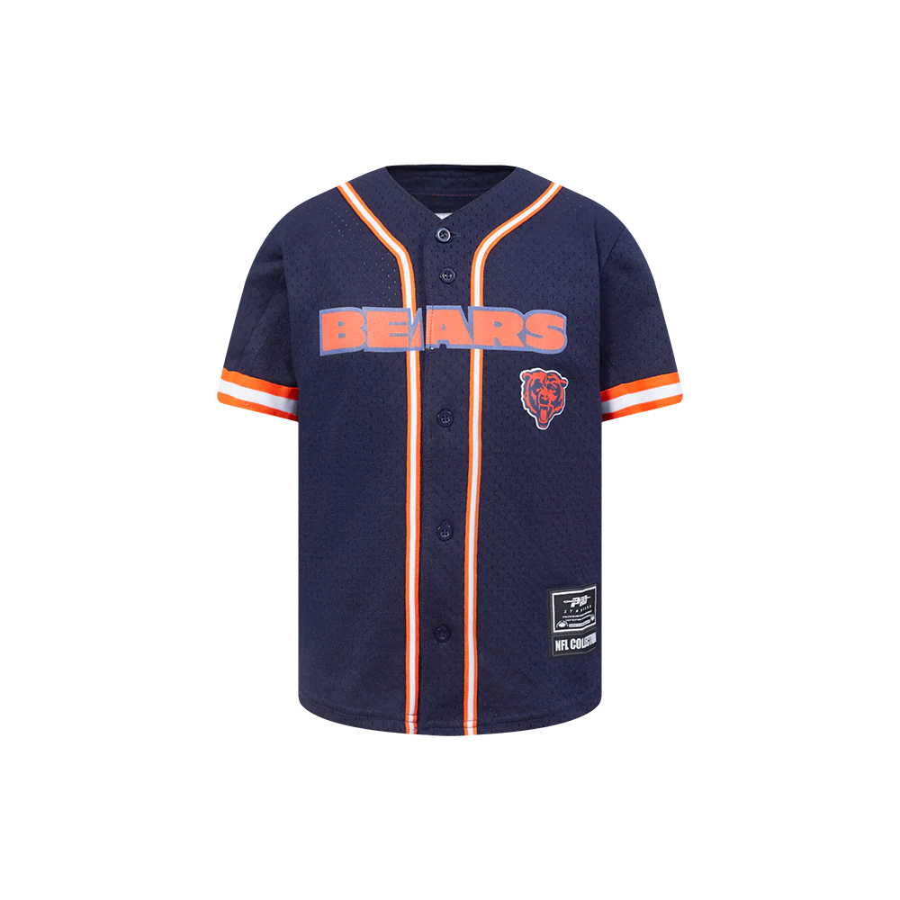NFL CHICAGO BEARS CLASSIC LITTLE BOYS MESH BUTTON DOWN SHIRT (MIDNIGHT NAVY/ORANGE) - Image 3