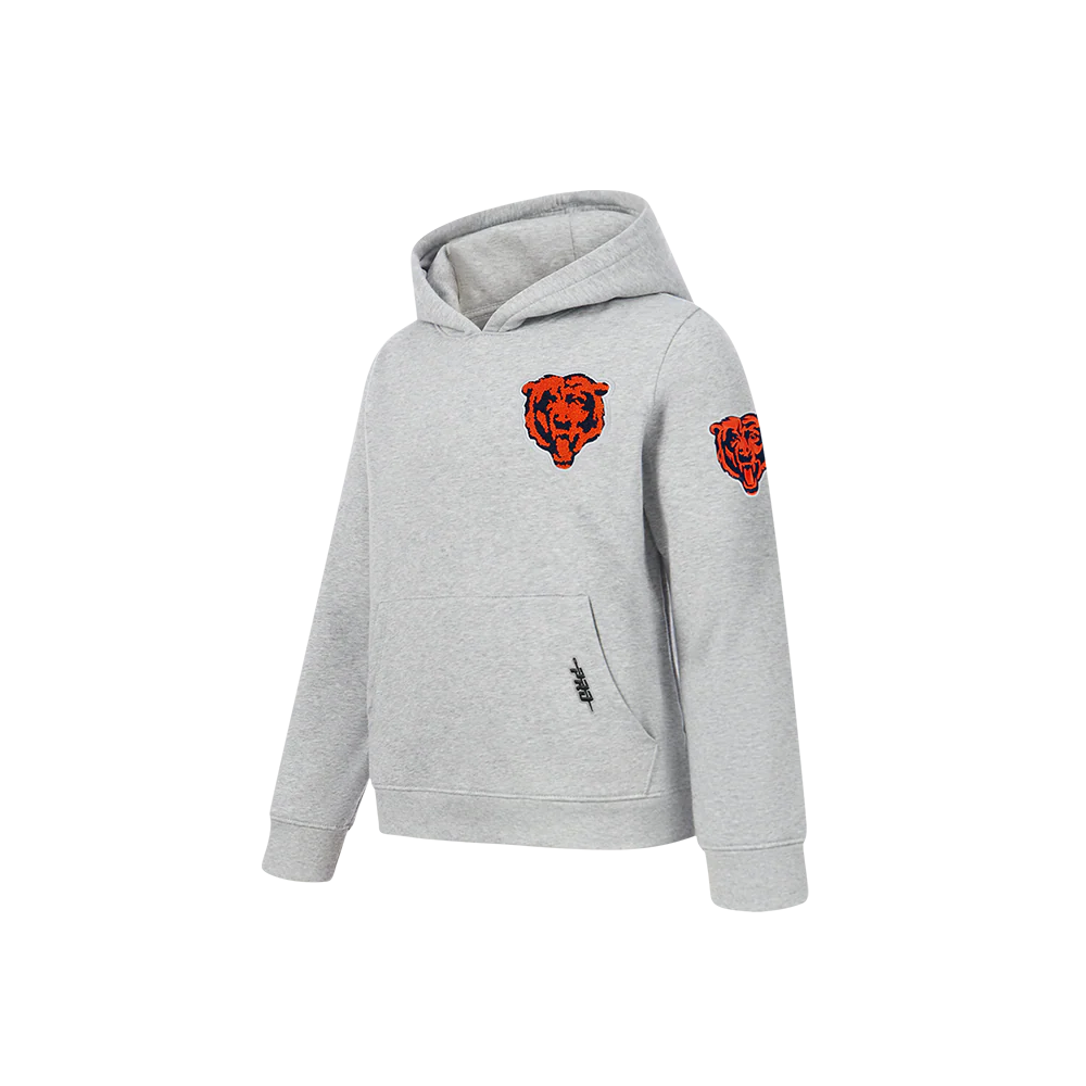 NFL CHICAGO BEARS CLASSIC CHENILLE LITTLE BOY'S FLEECE PO HOODIE (HEATHER GREY) - Image 3