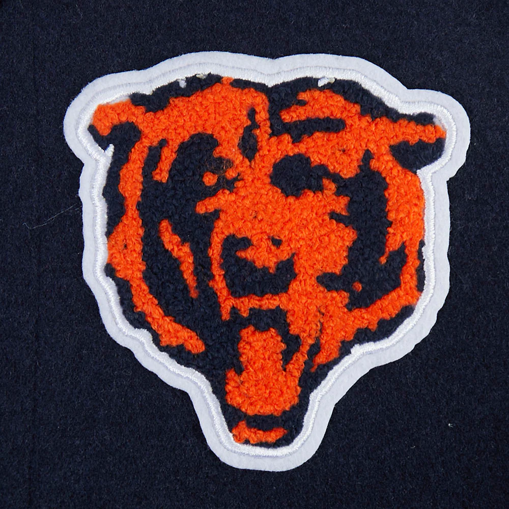 NFL CHICAGO BEARS RETRO CLASSIC LITTLE BOYS RIB WOOL VARSITY JACKET (MIDNIGHT NAVY/ORANGE/MIDNIGHT NAVY) - Image 6