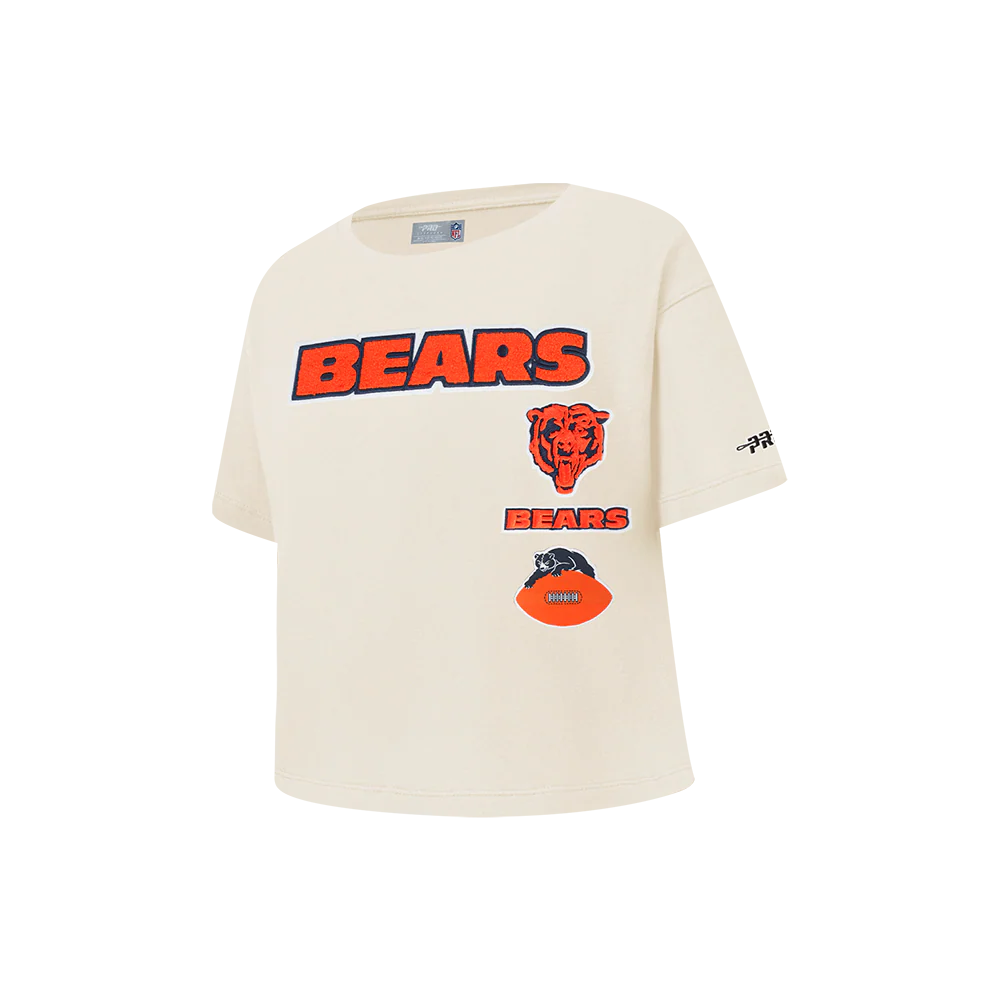 NFL CHICAGO BEARS RETRO CLASSIC LITTLE GIRL'S SS BOXY TEE (EGGSHELL) - Image 3
