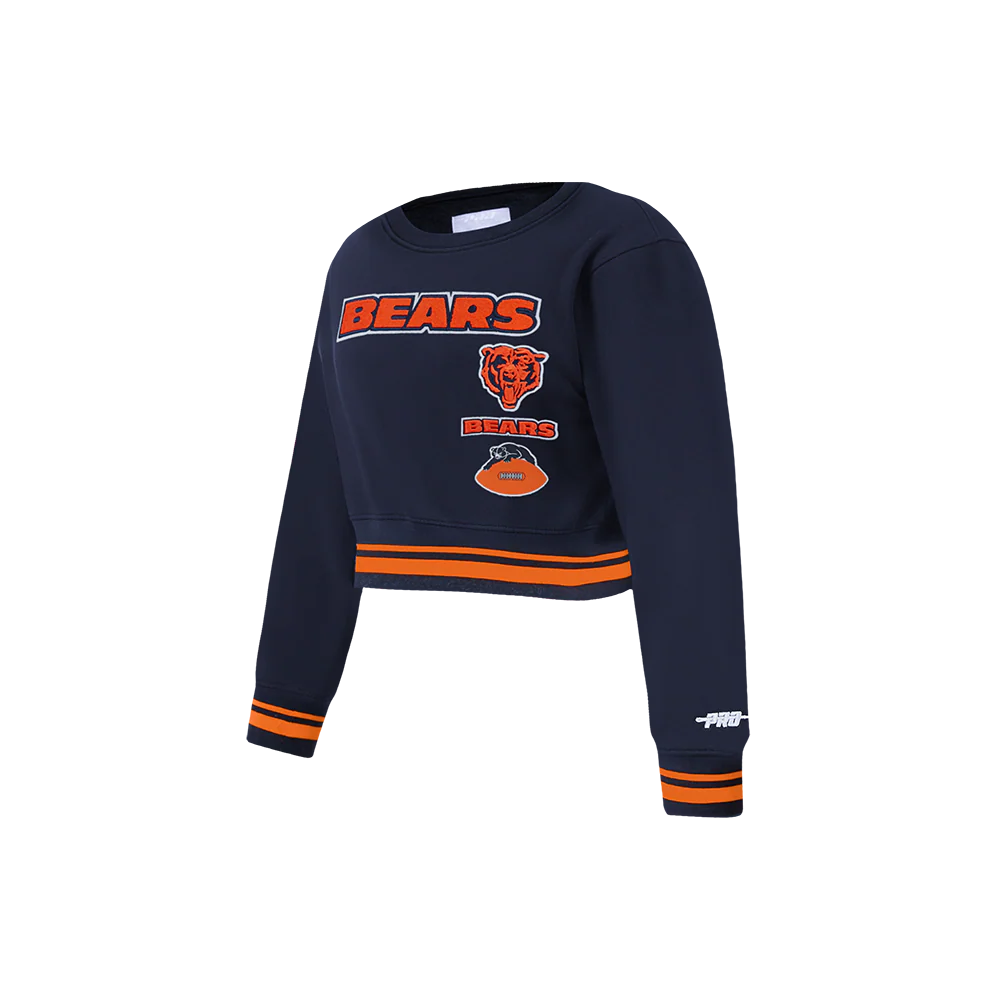 NFL CHICAGO BEARS RETRO CLASSIC LITTLE GIRLS RIB FLEECE CREWNECK (MIDNIGHT NAVY/ORANGE/MIDNIGHT NAVY) - Image 3