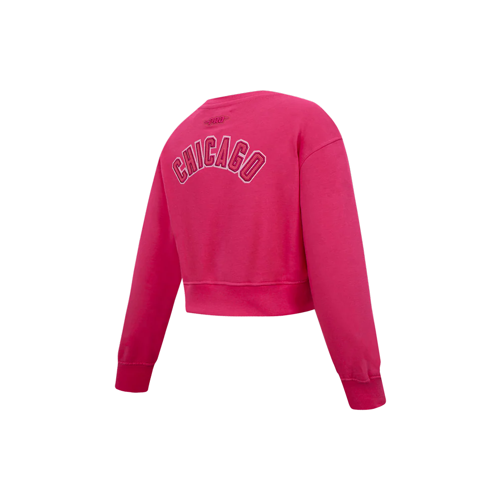 NFL CHICAGO BEARS TRIPLE PINK LITTLE GIRLS FLEECE CREWNECK (BEETROOT PURPLE) - Image 4