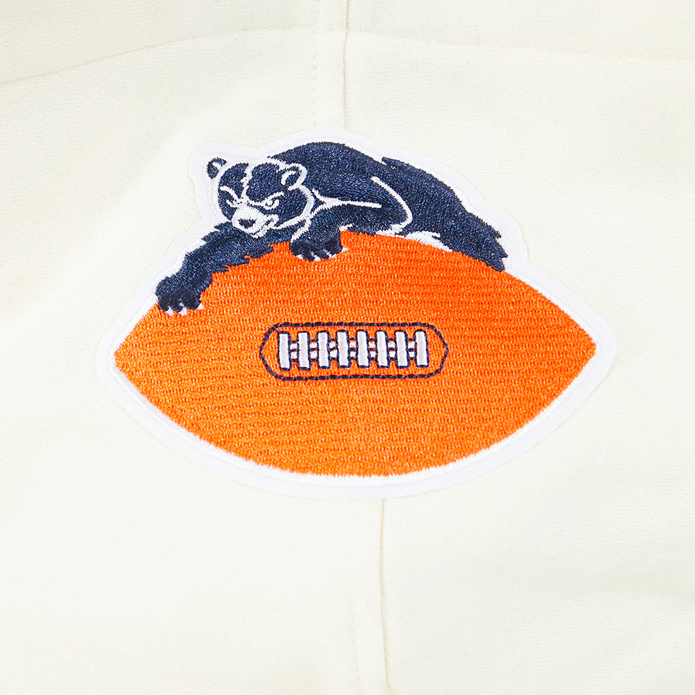 NFL CHICAGO BEARS RETRO CLASSIC TODDLER BOYS RIB FLEECE PULLOVER HOODIE (EGGSHELL/ MIDNIGHT NAVY) - Image 5