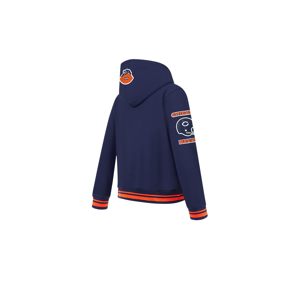 NFL CHICAGO BEARS RETRO CLASSIC TODDLER BOYS RIB FLEECE PULLOVER HOODIE (MIDNIGHT NAVY/ORANGE/MIDNIGHT NAVY) - Image 4
