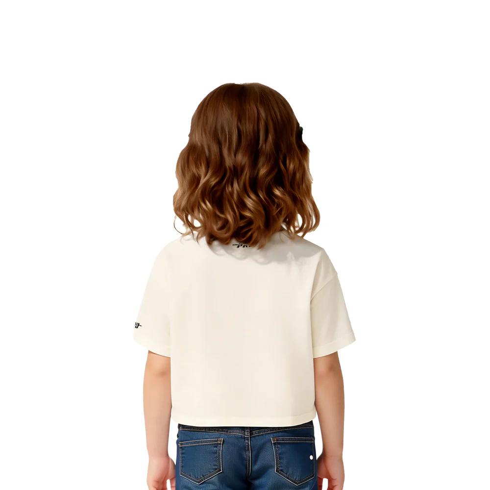 NFL CHICAGO BEARS RETRO CLASSIC TODDLER GIRL'S SS BOXY TEE (EGGSHELL) - Image 2