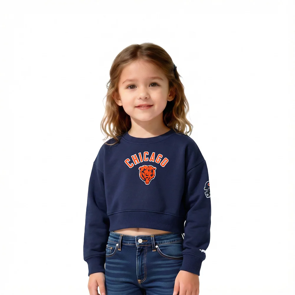 NFL CHICAGO BEARS CLASSIC TODDLER GIRL'S FLC CREWNECK (MIDNIGHT NAVY)