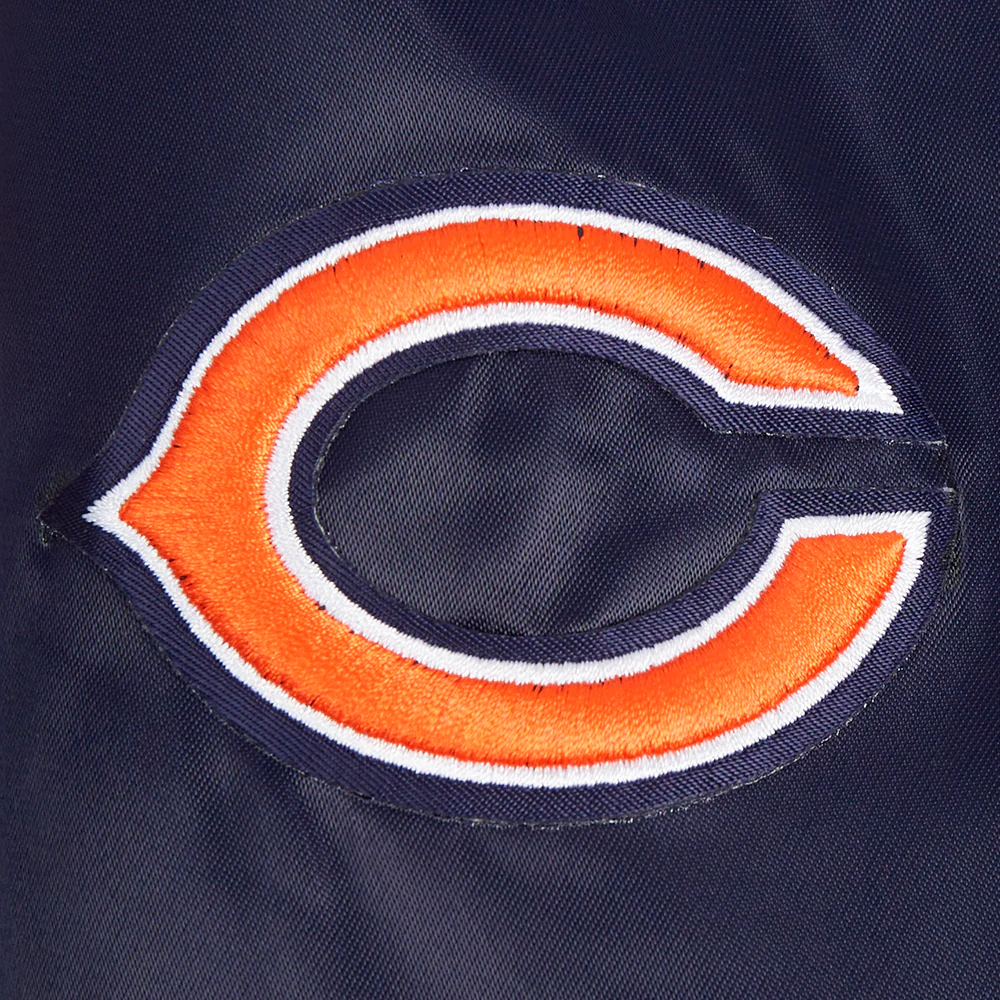 NFL CHICAGO BEARS SCRIPT TAIL WOMEN'S SATIN JACKET (MIDNIGHT NAVY/ORANGE/MIDNIGHT NAVY) - Image 10