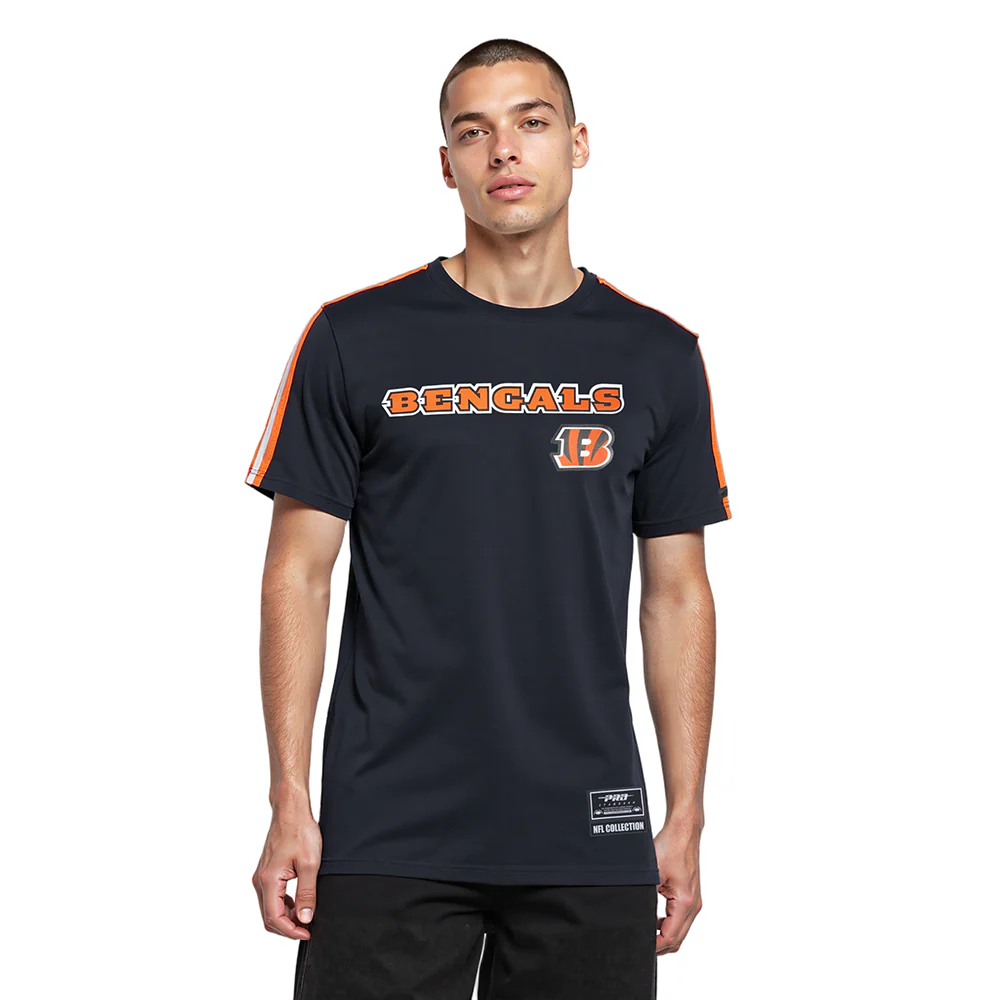 NFL CINCINNATI BENGALS CLASSIC MESH SJ STRIPED TEE (BLACK/ORANGE) - Image 8