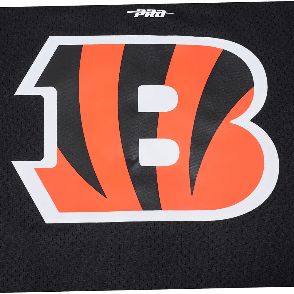 NFL CINCINNATI BENGALS SCRIPT TAIL MEN'S MESH BUTTON DOWN SHIRT (BLACK/ORANGE) - Image 9