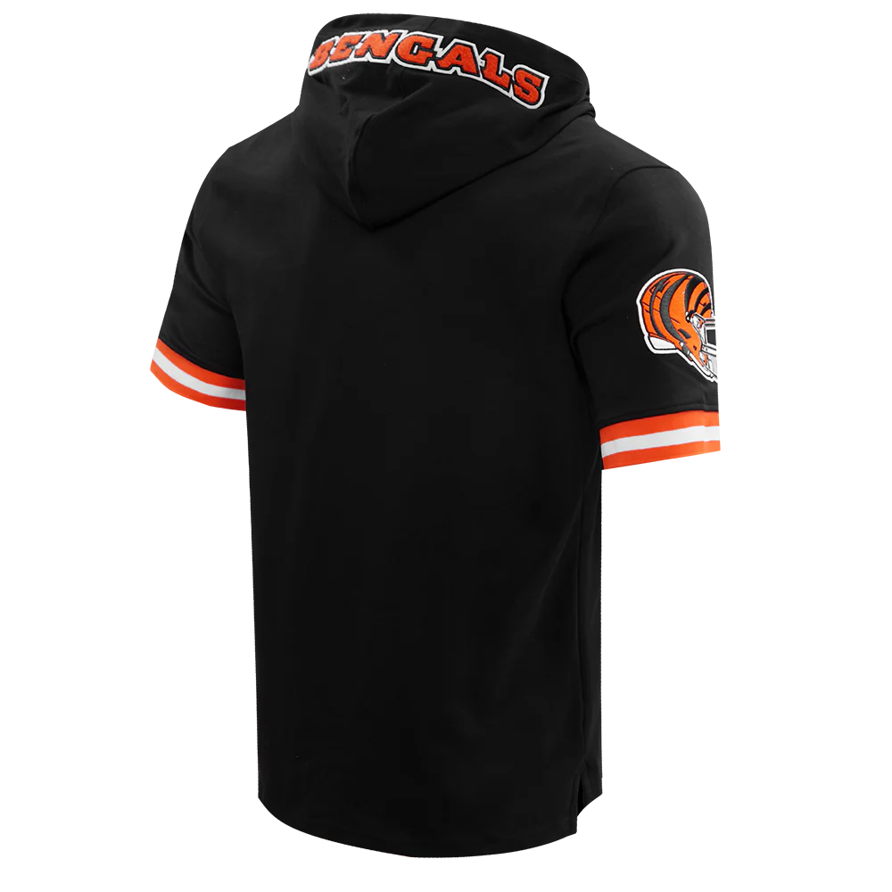 NFL CINCINNATI BENGALS JOE BURROW #9 MEN'S SS PO HOODIE (BLACK/ORANGE) - Image 3