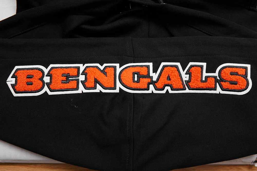 NFL CINCINNATI BENGALS JOE BURROW #9 MEN'S SS PO HOODIE (BLACK/ORANGE) - Image 4