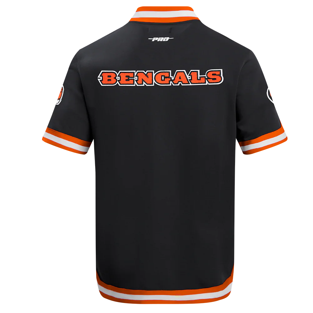 NFL CINCINNATI BENGALS JOE BURROW #9 CLASSIC MEN'S WARM UP JACKET (BLACK/ORANGE) - Image 3