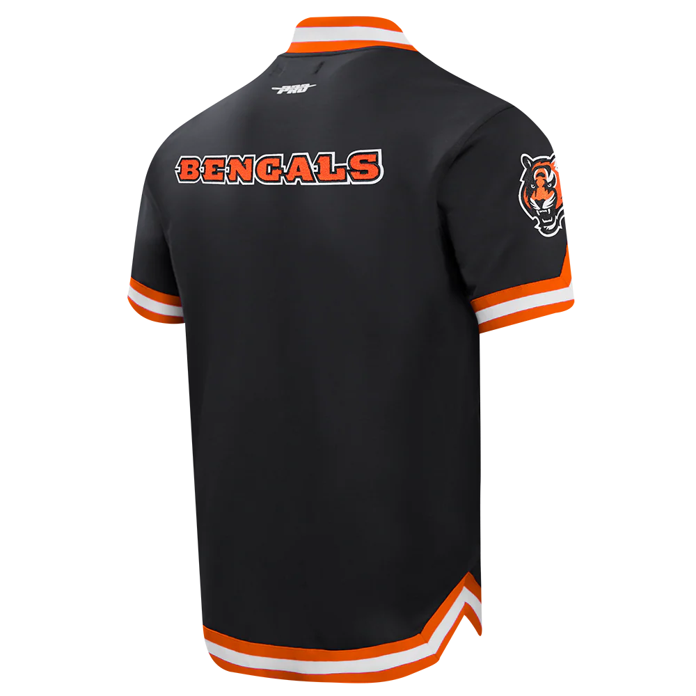 NFL CINCINNATI BENGALS JOE BURROW #9 CLASSIC MEN'S WARM UP JACKET (BLACK/ORANGE) - Image 4