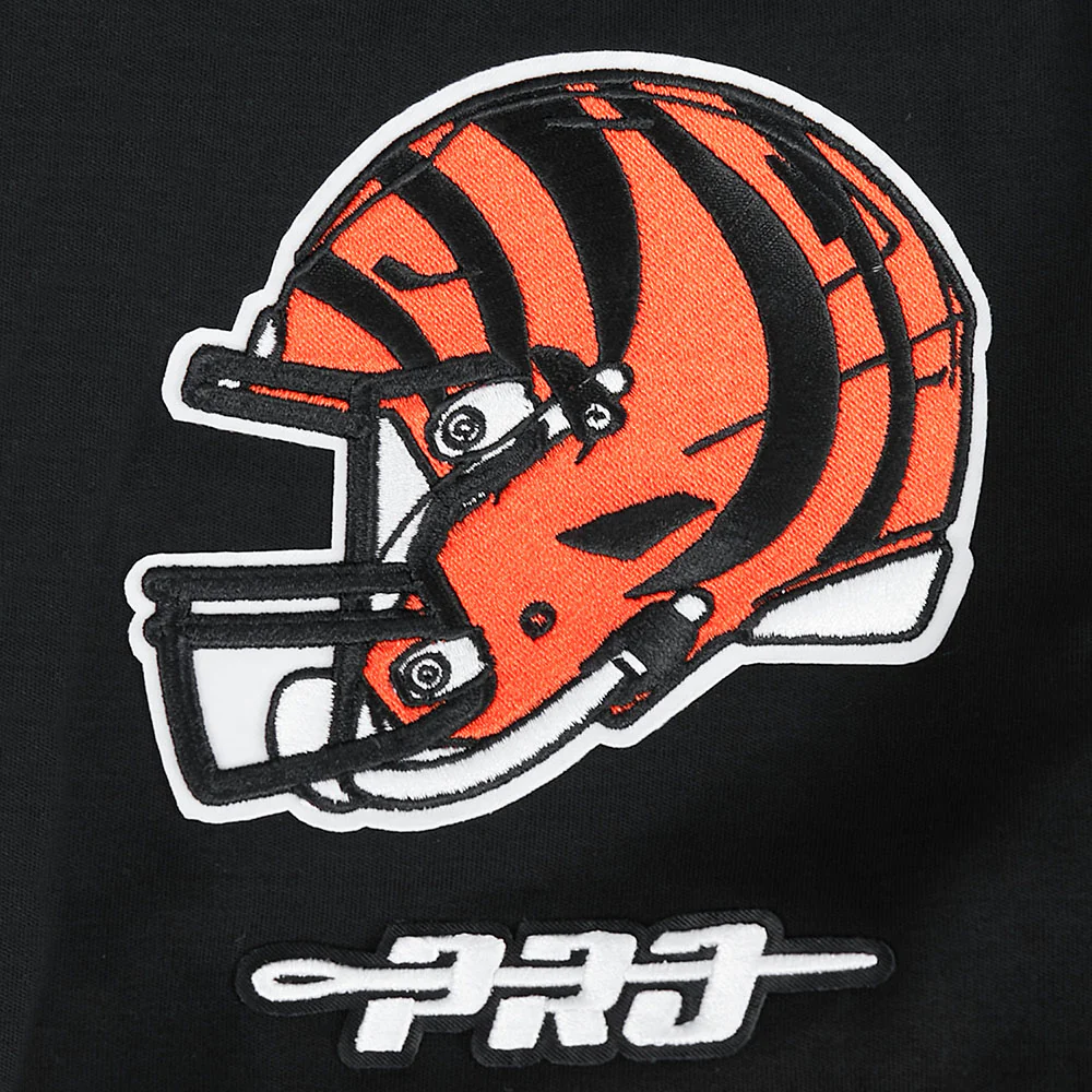 NFL CINCINNATI BENGALS JOE BURROW #9 CLASSIC PNN MEN'S SS PO HOODIE (BLACK/ORANGE) - Image 6