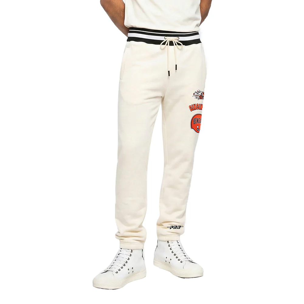 NFL CINCINNATI BENGALS RETRO CLASSIC MEN'S SWEATPANT (EGGSHELL/ BLACK) - Image 2