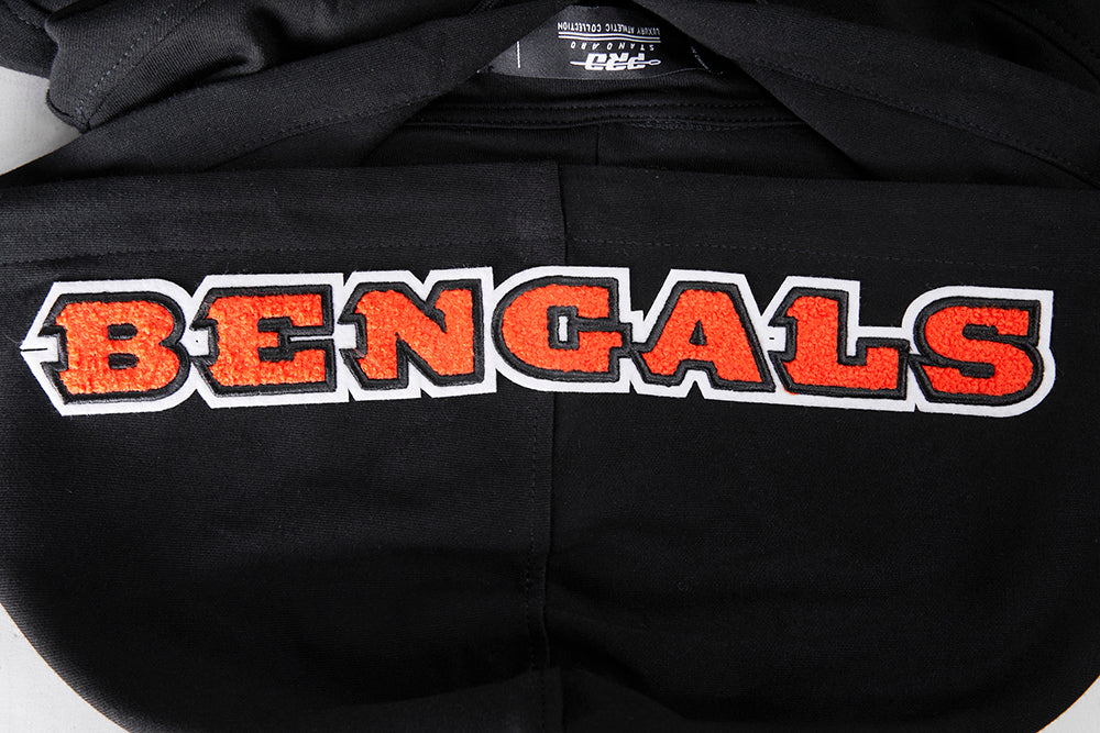 NFL CINCINNATI BENGALS CLASSIC CHENILLE MEN'S PULLOVER HOODIE (BLACK) - Image 6