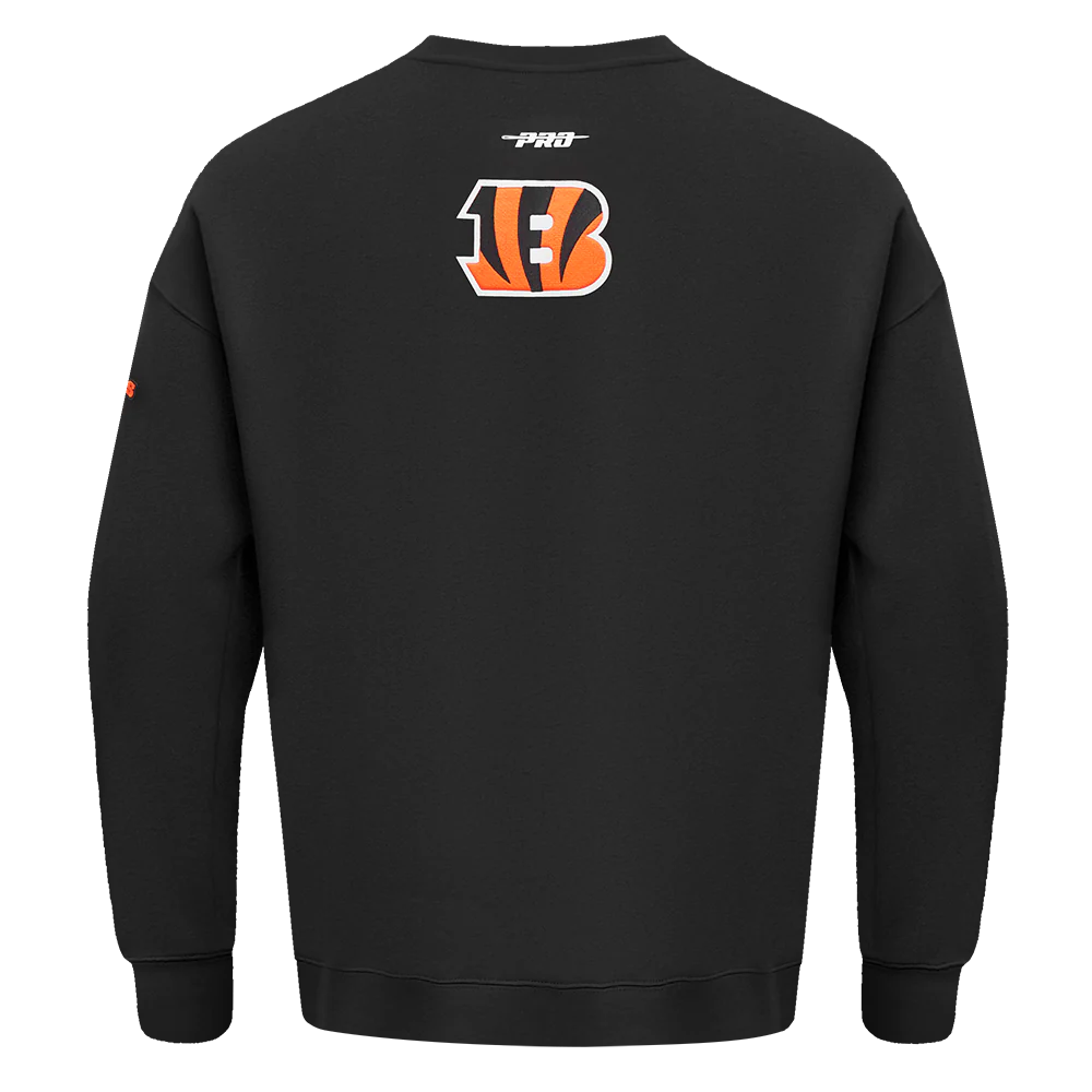 NFL CINCINNATI BENGALS TURN IT UP M DROP SHOULDER FLC CREWNECK (BLACK) - Image 3