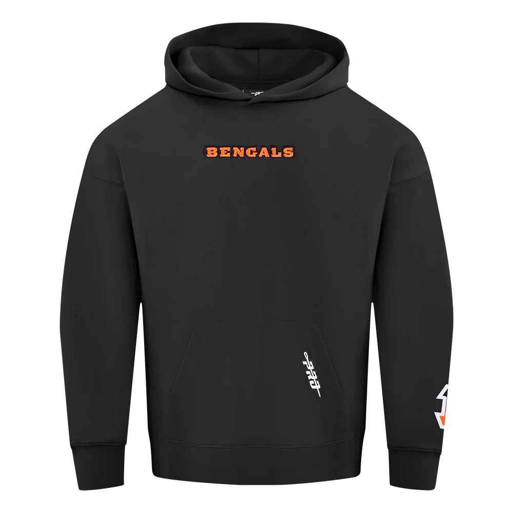 NFL CINCINNATI BENGALS WINGSPAN MEN'S DROP SHOULDER FLC PO HOODIE (BLACK) - Image 3