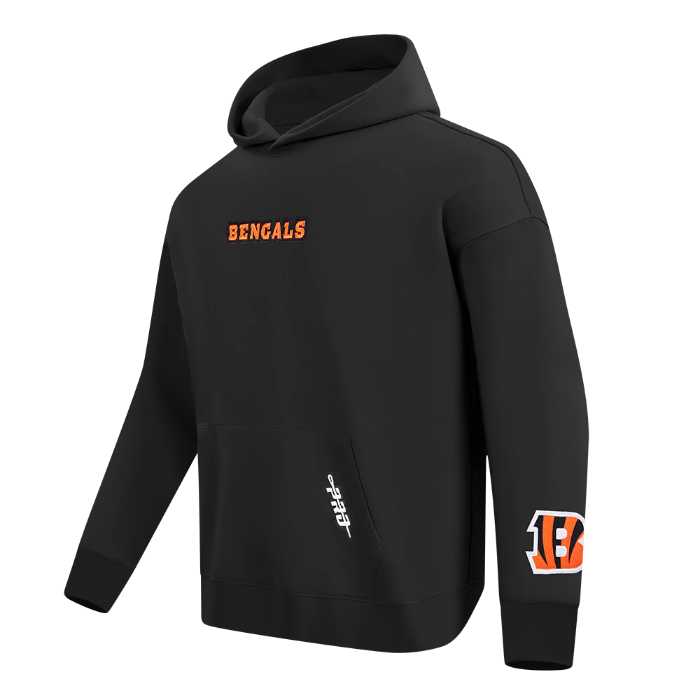 NFL CINCINNATI BENGALS WINGSPAN MEN'S DROP SHOULDER FLC PO HOODIE (BLACK) - Image 4
