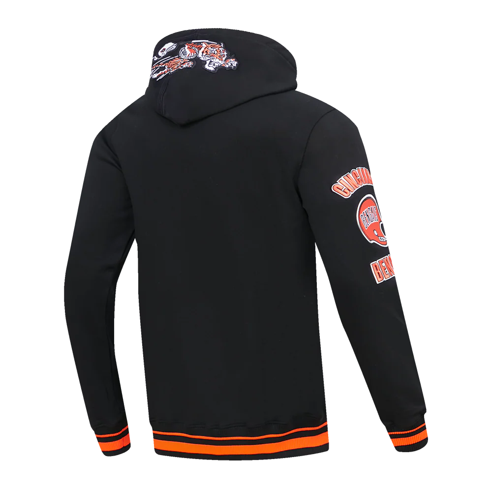 NFL CINCINNATI BENGALS RETRO CLASSIC MEN'S PULLOVER HOODIE (BLACK/ORANGE) - Image 3