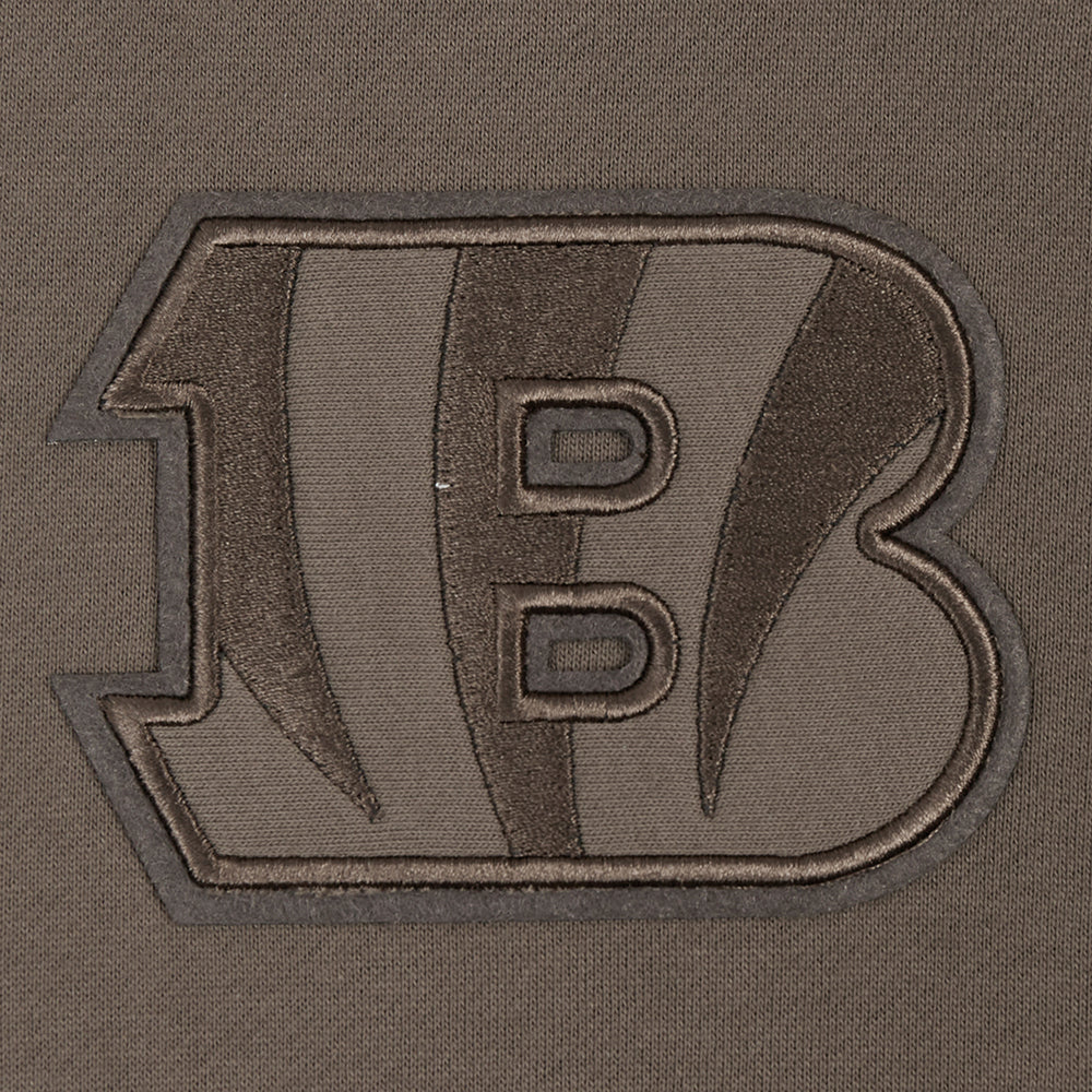 NFL CINCINNATI BENGALS NEUTRAL MEN'S DROP SHOULDER PULLOVER HOODIE (DARK TAUPE) - Image 5