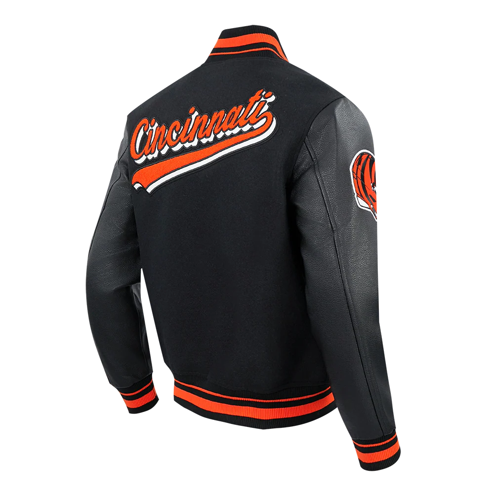 NFL CINCINNATI BENGALS SCRIPT TAIL MEN'S RIB WOOL VARSITY (BLACK/ORANGE) - Image 3