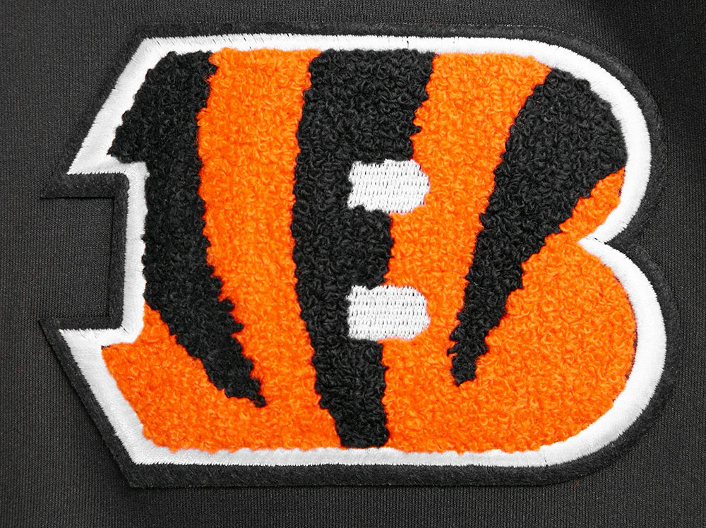 NFL CINCINATTI BENGALS CLASSIC MEN'S DOUBLE KNIT TRACK JACKET (BLACK) - Image 5