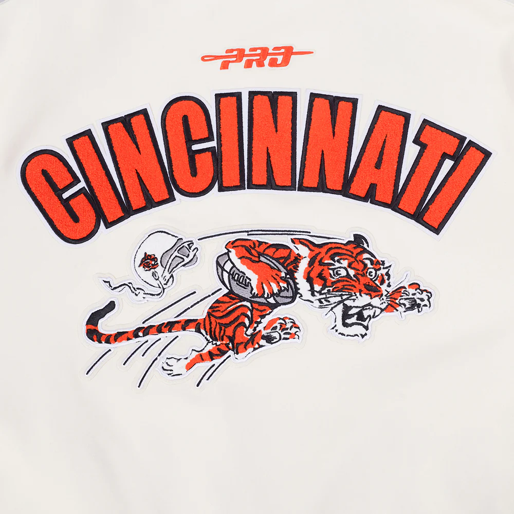 NFL CINCINNATI BENGALS PRO GAME DAY MEN'S RETRO JACKET (EGGSHELL/TAUPE/EGGSHELL) - Image 3