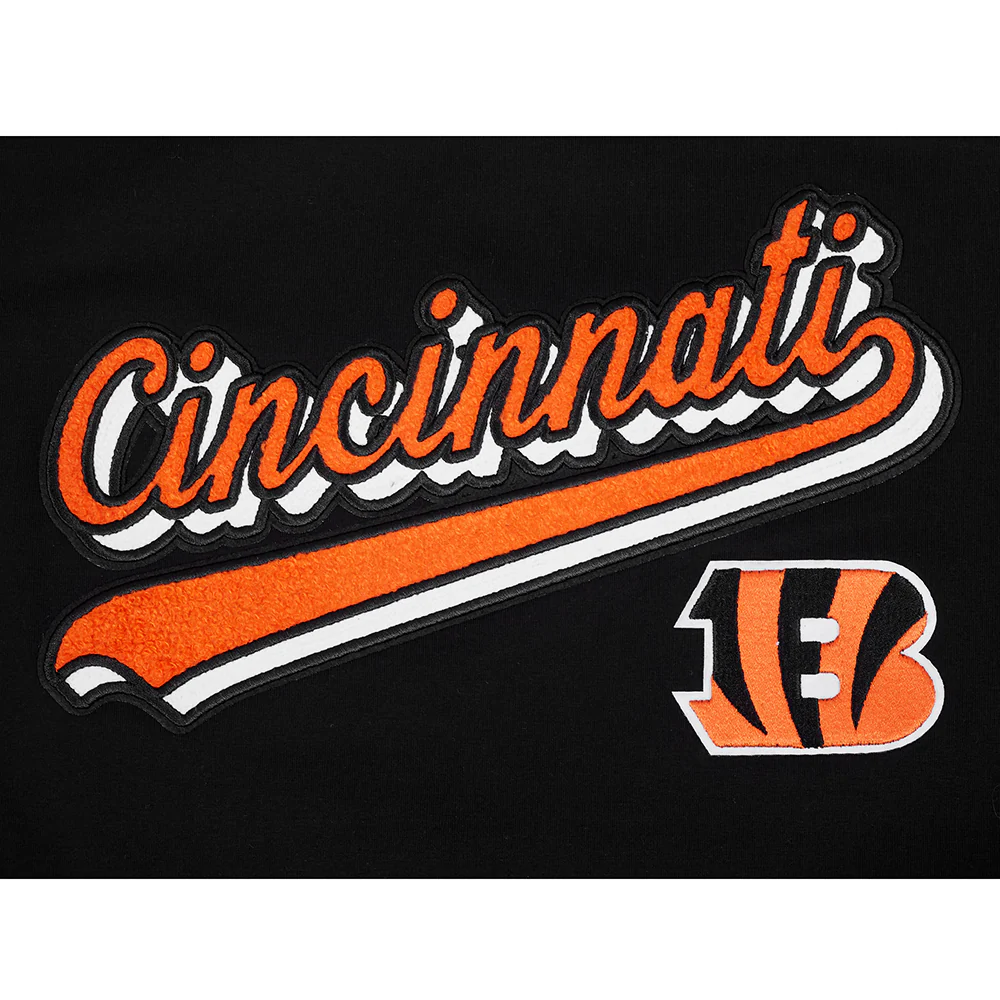 NFL CINCINNATI BENGALS SCRIPT TAIL WOMEN'S SJ BOXY TEE (BLACK) - Image 7
