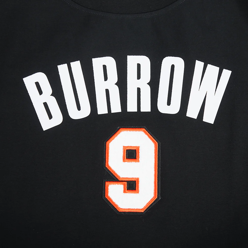 NFL CINCINNATI BENGALS JOE BURROW #9 CLASSIC PNN WOMEN'S SJ BOXY TEE (BLACK) - Image 5